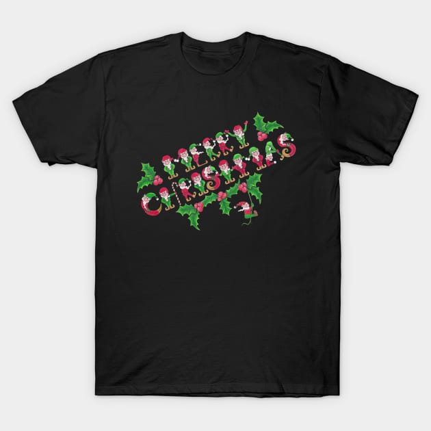 The ELFabet wishes you a MERRY CHRISTMAS! T-Shirt by TJWArtisticCreations